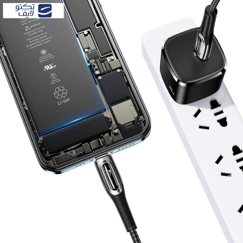 کابل تبدیل لایتنینگ به usb-C یوسمز مدل US-SJ496 طول 1.20 سانتی‌متر