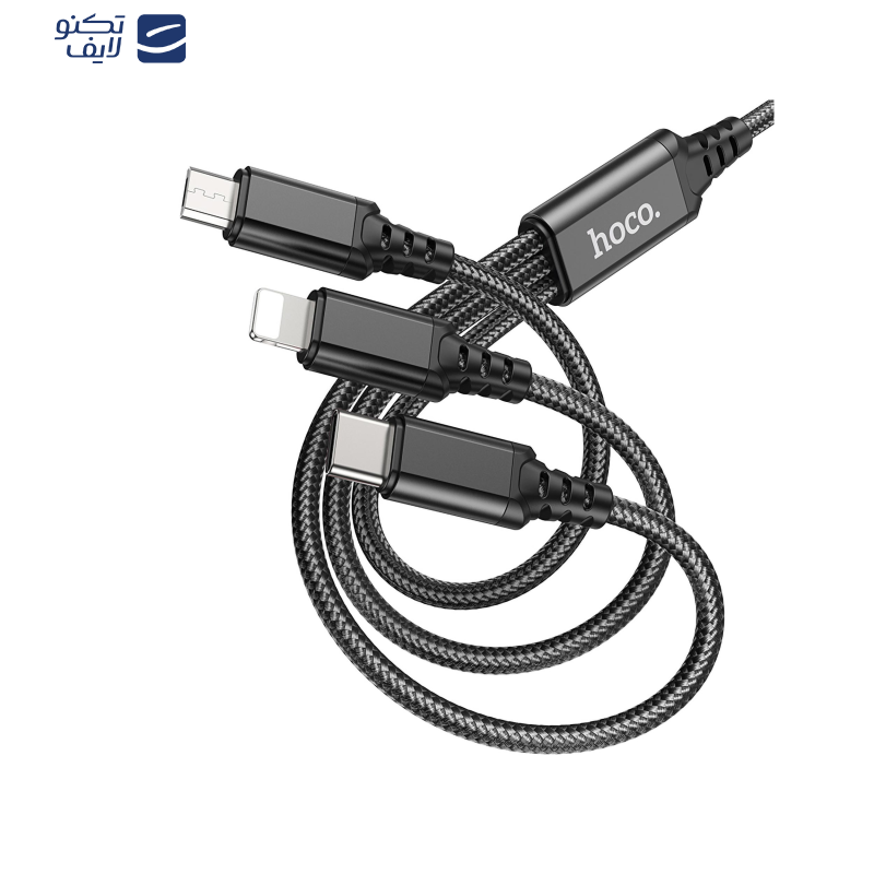 کابل تبدیل USB به لایتنینگ/ MICRO USB/USB-C هوکو مدل X76 3IN1 طول 1 متر کابل تبدیل USB به لایتنینگ/ MICRO USB/USB-C هوکو مدل X76 3IN1 طول 1 متر
