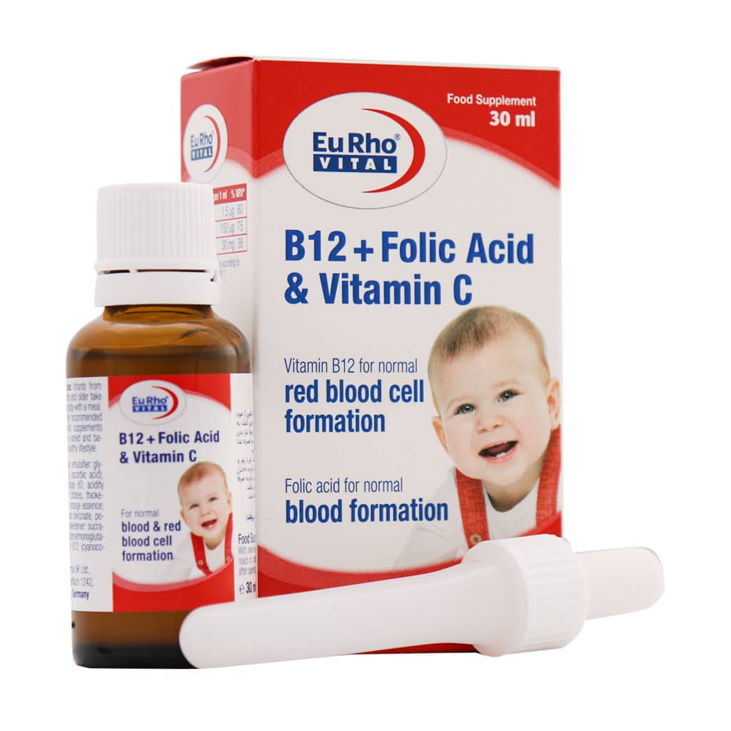 قطره B12 فولیک اسید و ویتامین C یوروویتال 30 میلی لیتر قطره B12 فولیک اسید و ویتامین C یوروویتال 30 میلی لیتر