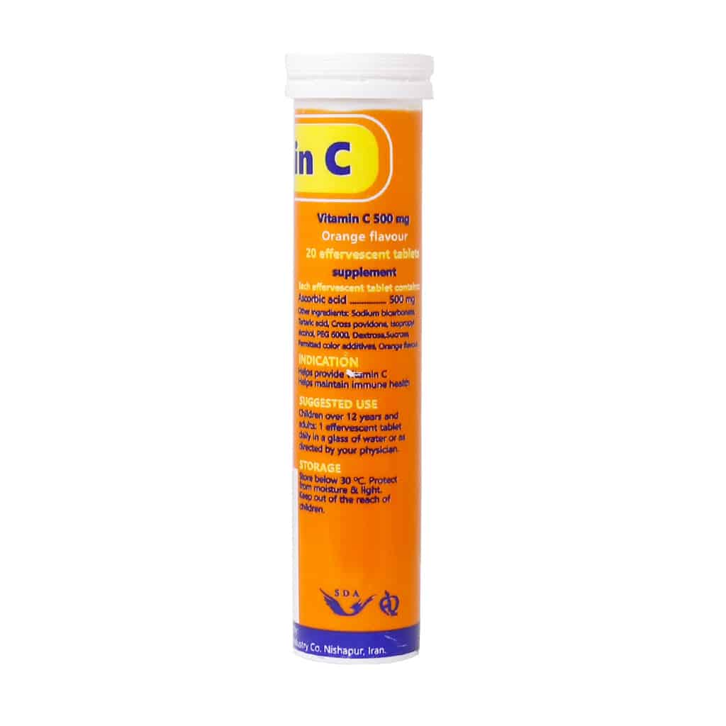 قرص جوشان ویتامین C 500 میلی گرم سیمرغ دارو عطار 20 عدد قرص جوشان ویتامین C 500 میلی گرم سیمرغ دارو عطار 20 عدد
