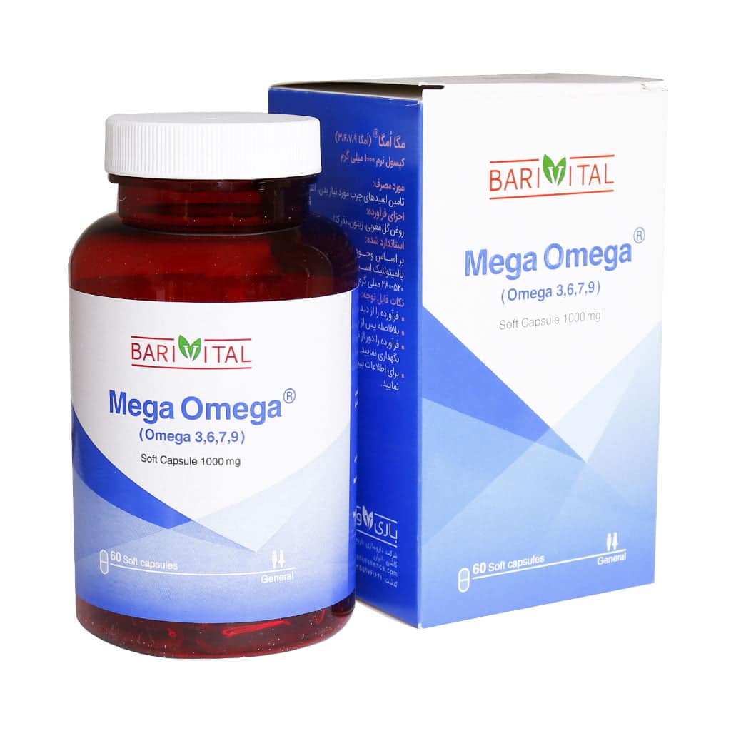 سافت ژل مگا امگا 1000 میلی گرم 9 7 6 3 باریویتال سافت ژل مگا امگا 1000 میلی گرم 9 7 6 3 باریویتال