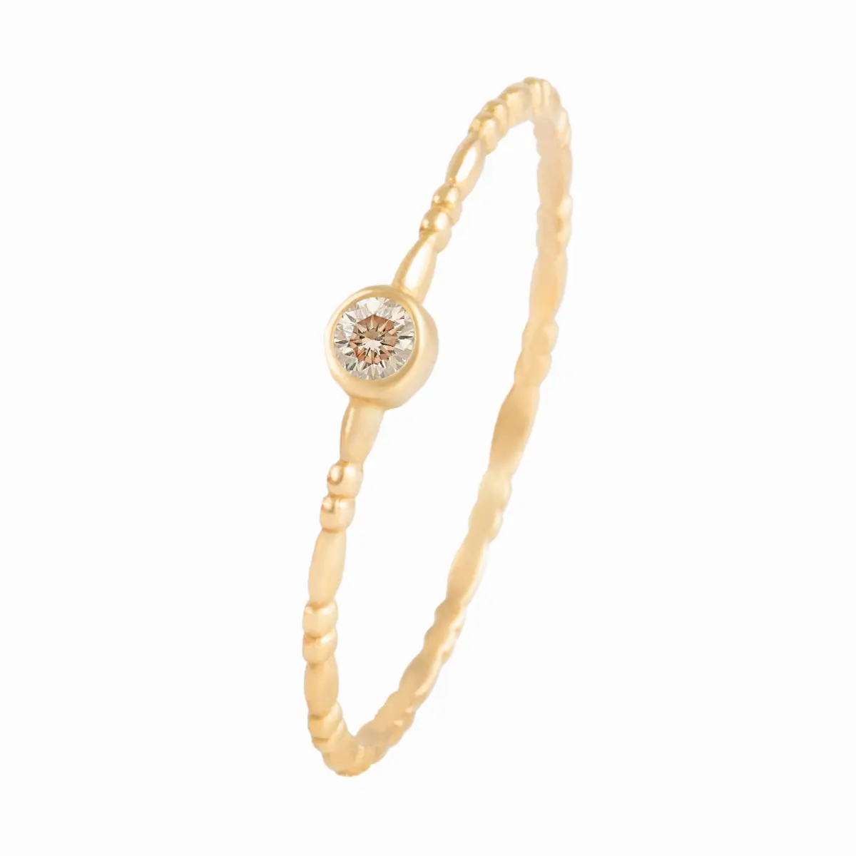 انگشتر طلای 18 عیار زنانه بان گالری مدل نگینی ژولیت شامپاینی انگشتر طلای 18 عیار زنانه بان گالری مدل نگینی ژولیت شامپاینی