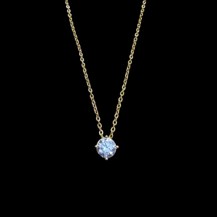 گردنبند طلا 18 عیار زنانه شمیم گلد گالری مدل مینیمال طرح برلیان