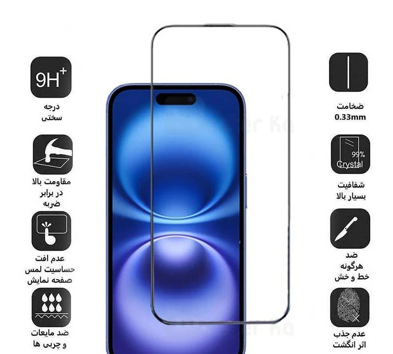 محافظ صفحه نمایش کی -زد دو مدل Full-Glass مناسب برای گوشی موبایل اپل iPhone 17 AIr محافظ صفحه نمایش کی -زد دو مدل Full-Glass مناسب برای گوشی موبایل اپل iPhone 17 AIr
