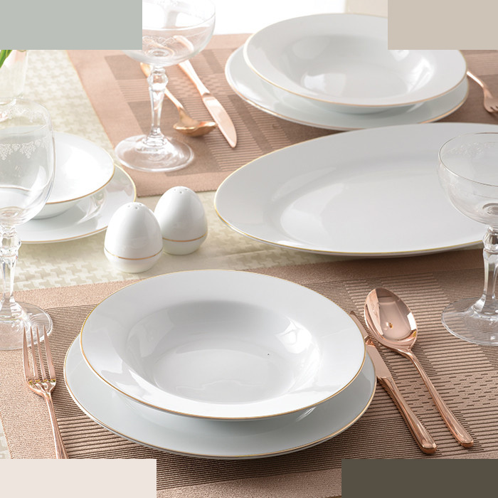 سرویس غذاخوری 28 پارچه 6 نفر چینی زرین ایران مدل ایتالیا اف زرین یک خط طلا درجه یک سرویس غذاخوری 28 پارچه 6 نفر چینی زرین ایران مدل ایتالیا اف زرین یک خط طلا درجه یک