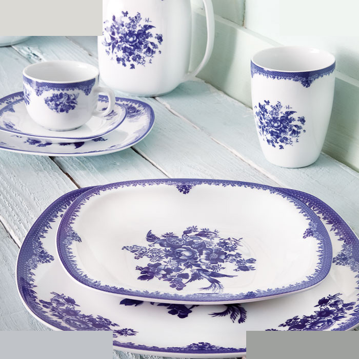 سرویس غذاخوری 98 پارچه 12 نفره چینی زرین ایران مدل فلورانس کواترو درجه عالی