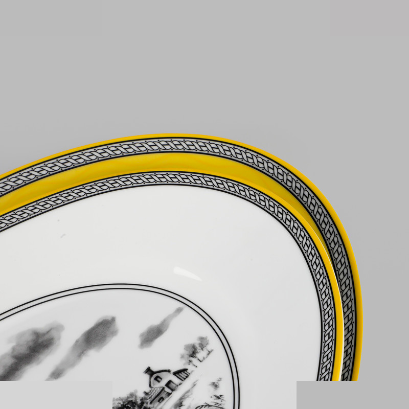 سرویس غذاخوری 28 پارچه 6 نفر چینی زرین ایران مدل ایتالیا اف Village 2 درجه یک