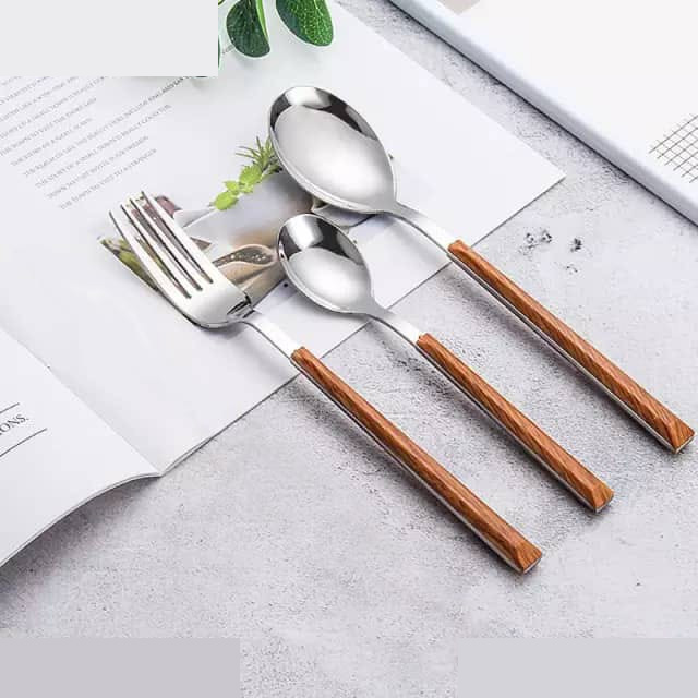 سرویس قاشق و چنگال 33 پارچه جی فی نی مدل D-WOOD