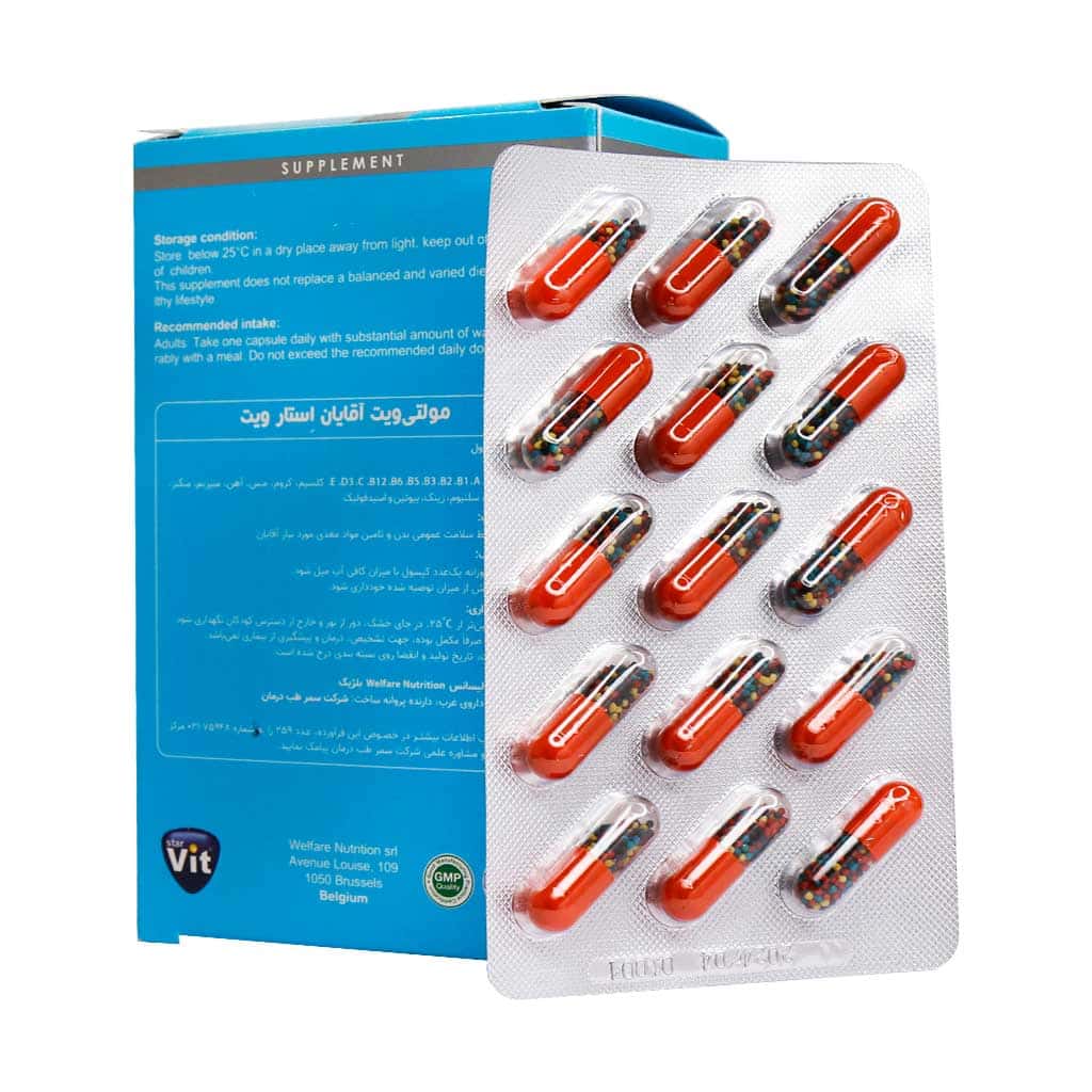 کپسول مولتی ویت آقایان استار ویت 60 عدد کپسول مولتی ویت آقایان استار ویت 60 عدد