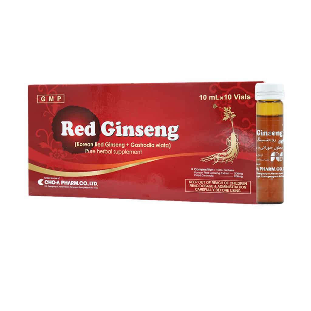 ویال خوراکی رد جینسینگ و گاسترودیاالاتا چوافارم 10 عدد ویال خوراکی رد جینسینگ و گاسترودیاالاتا چوافارم 10 عدد
