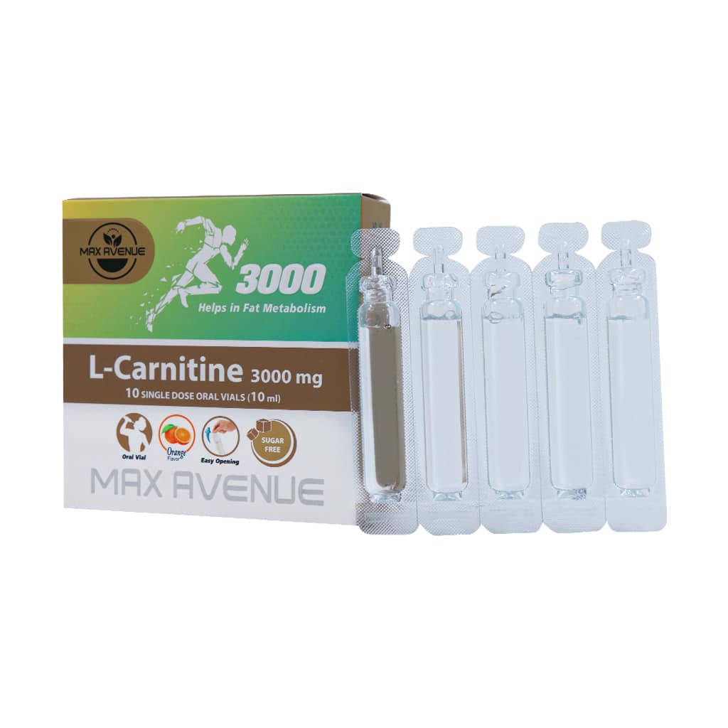 ویال ال کارنیتین 3000 میلی گرم مکس اونیو 10 عدد ویال ال کارنیتین 3000 میلی گرم مکس اونیو 10 عدد