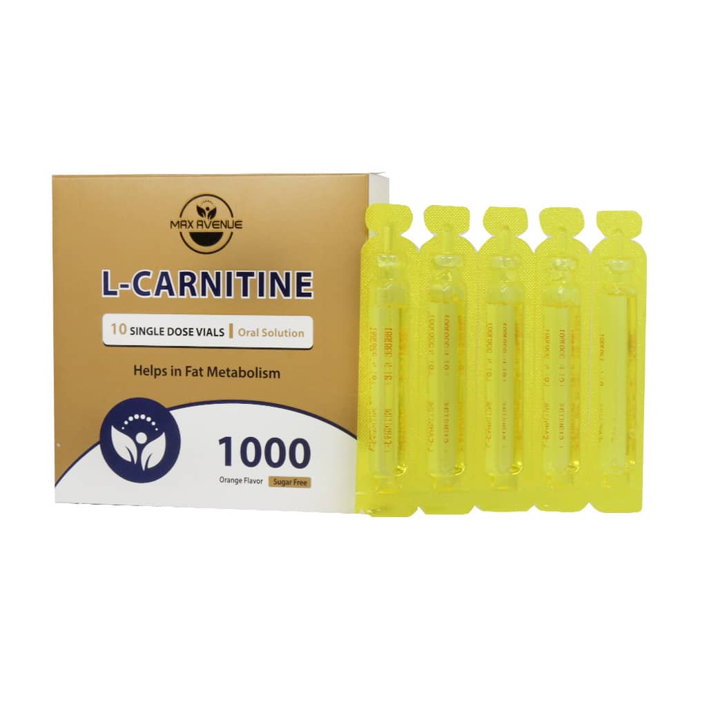 ویال خوراکی ال کارنیتین 1000 میلی گرم مکس اونیو 10 عدد ویال خوراکی ال کارنیتین 1000 میلی گرم مکس اونیو 10 عدد
