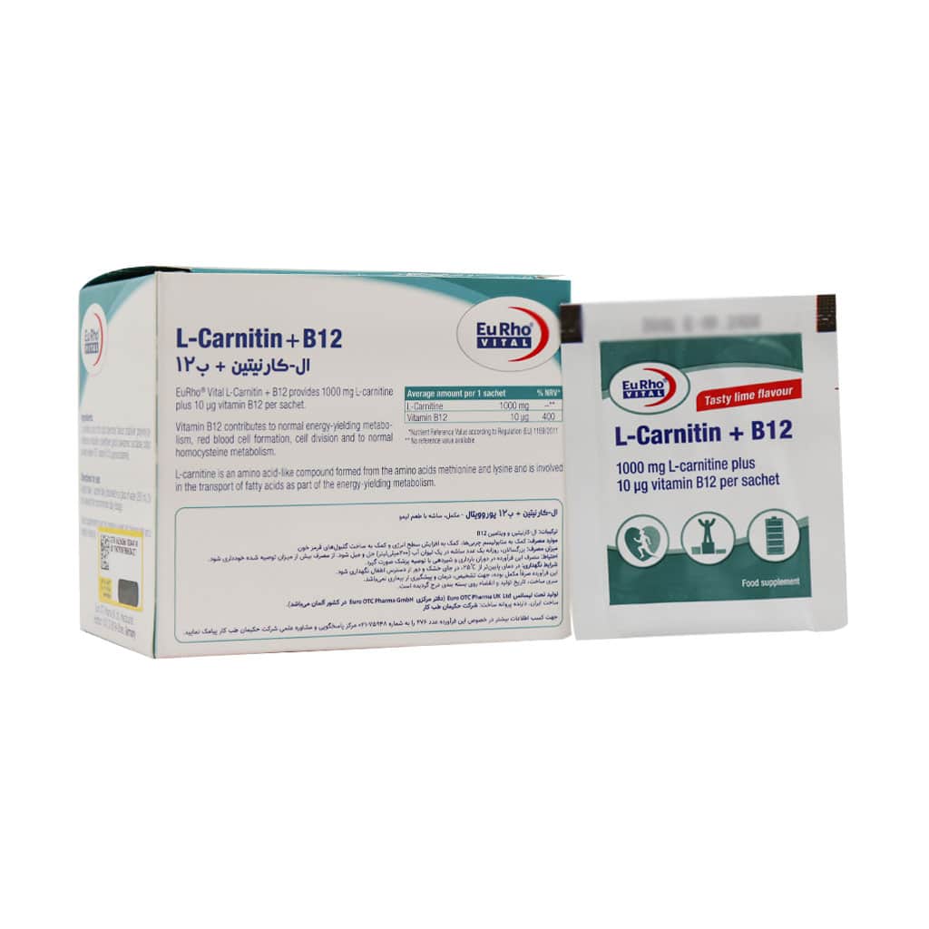 ساشه ال کارنیتین پلاس B12 یوروویتال 14 عدد ساشه ال کارنیتین پلاس B12 یوروویتال 14 عدد