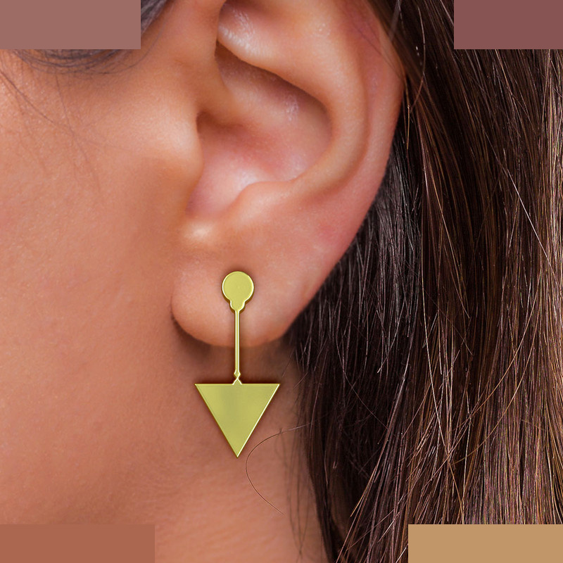 نیم ست طلا 18 عیار زنانه مدوپد مدل مثلث کد NA14656