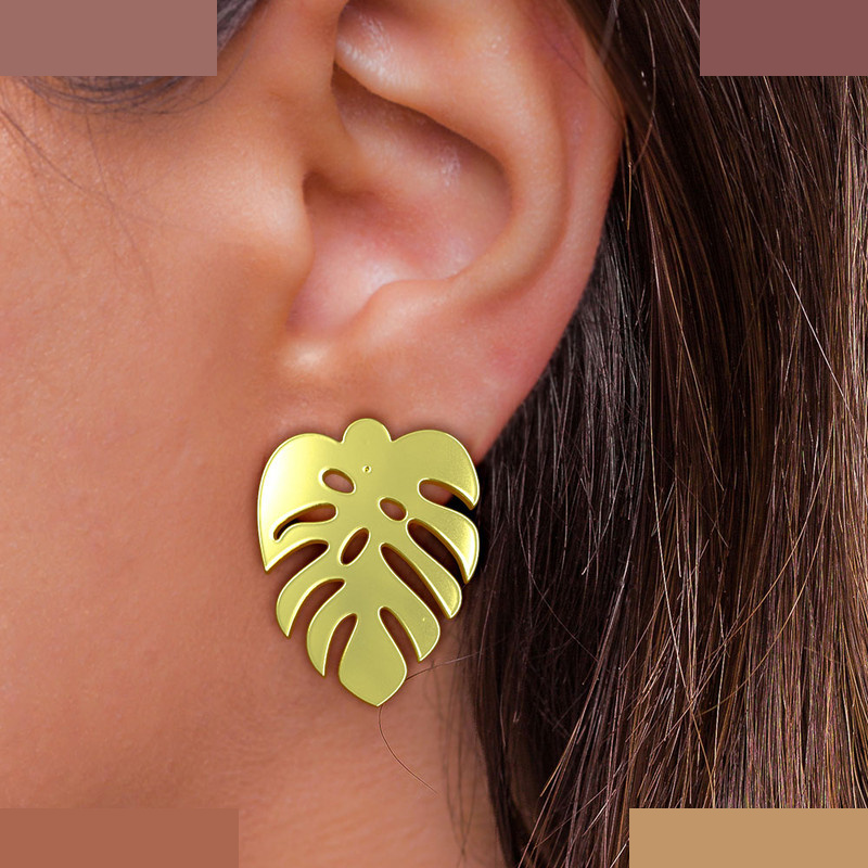 نیم ست طلا 18 عیار زنانه مدوپد مدل برگ کد NA14962