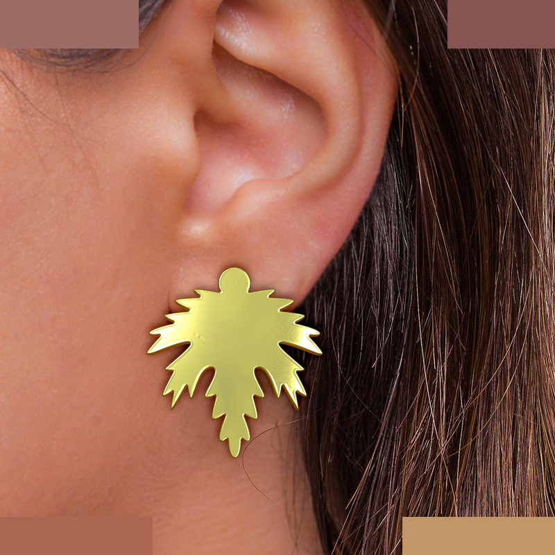 نیم ست طلا 18 عیار زنانه مدوپد مدل برگ کد NA14963