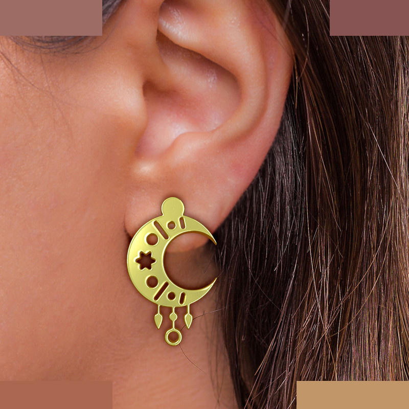 نیم ست طلا 18 عیار زنانه مدوپد مدل ماه کد NA15017