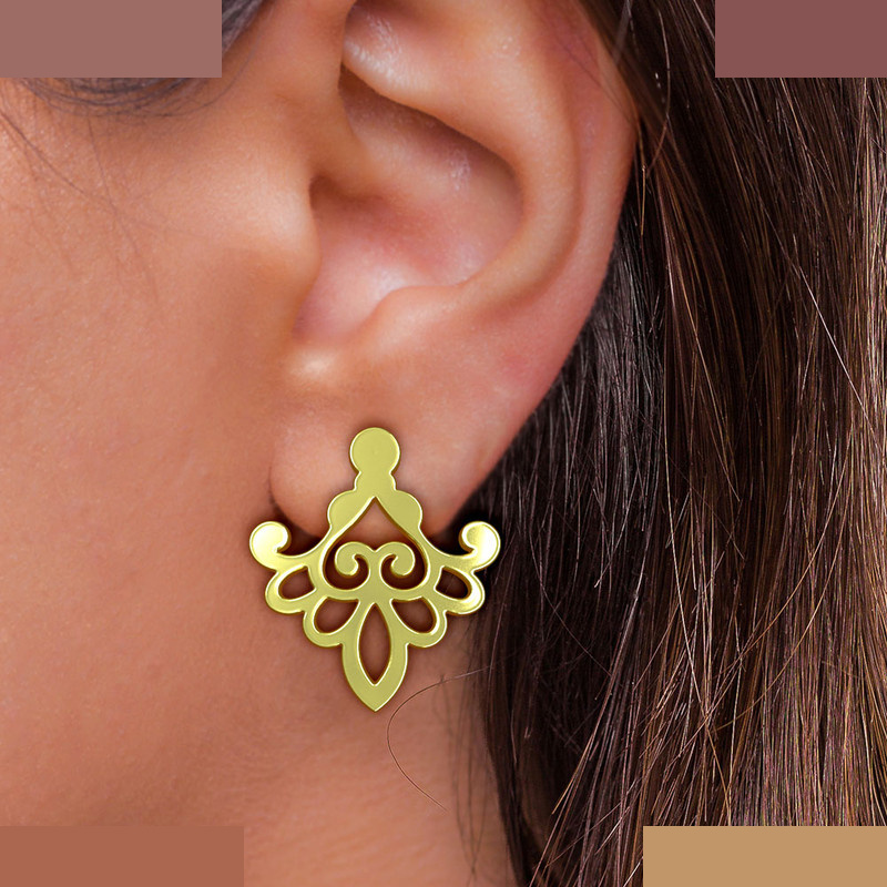 نیم ست طلا 18 عیار زنانه مدوپد مدل اسلیمی کد NA15241