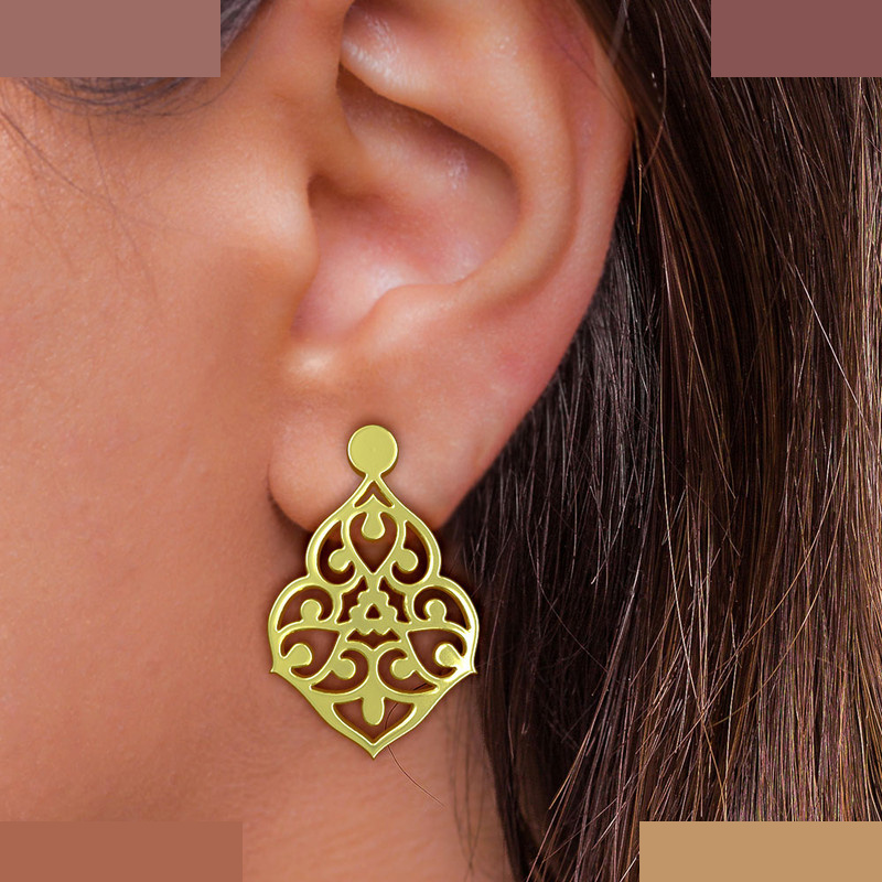 نیم ست طلا 18 عیار زنانه مدوپد مدل اسلیمی کد NA15336 نیم ست طلا 18 عیار زنانه مدوپد مدل اسلیمی کد NA15336