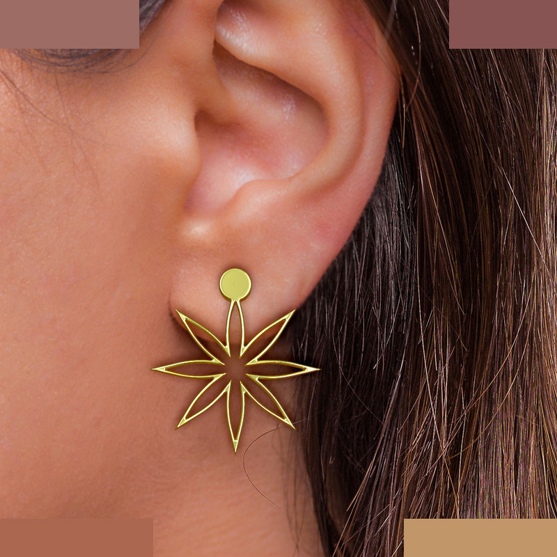 نیم ست طلا 18 عیار زنانه مدوپد مدل ستاره کد NA15555