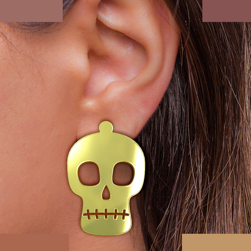 نیم ست طلا 18 عیار زنانه مدوپد مدل جمجمه کد NA15701