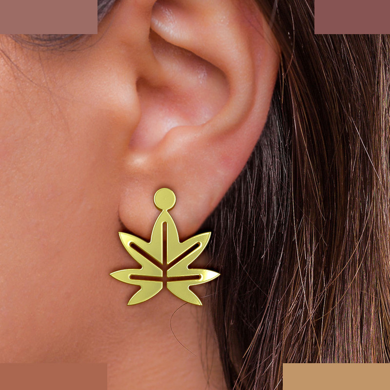 نیم ست طلا 18 عیار زنانه مدوپد مدل برگ کد NA15864