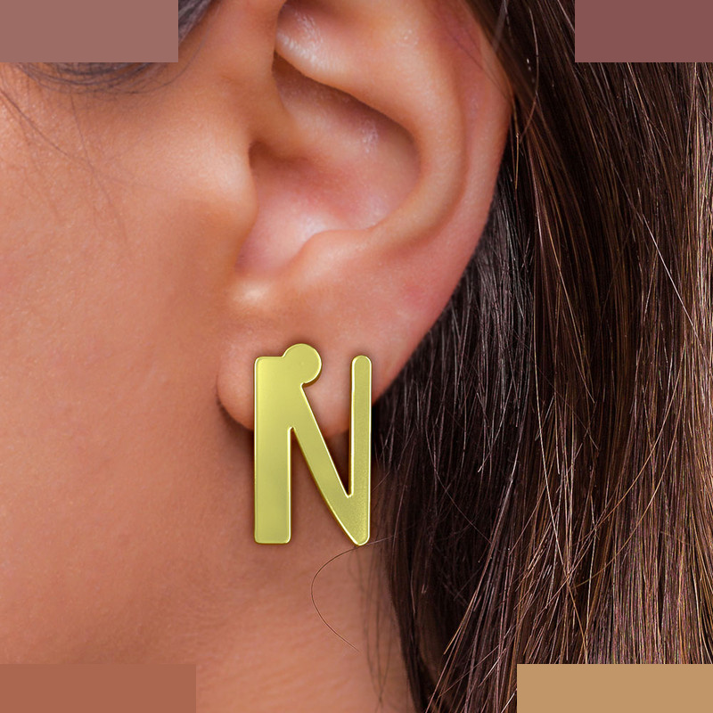 نیم ست طلا 18 عیار زنانه مدوپد مدل حرف N کد NA16900