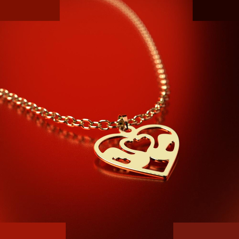 نیم ست طلا 18 عیار زنانه مدوپد مدل قلب کد NA11035