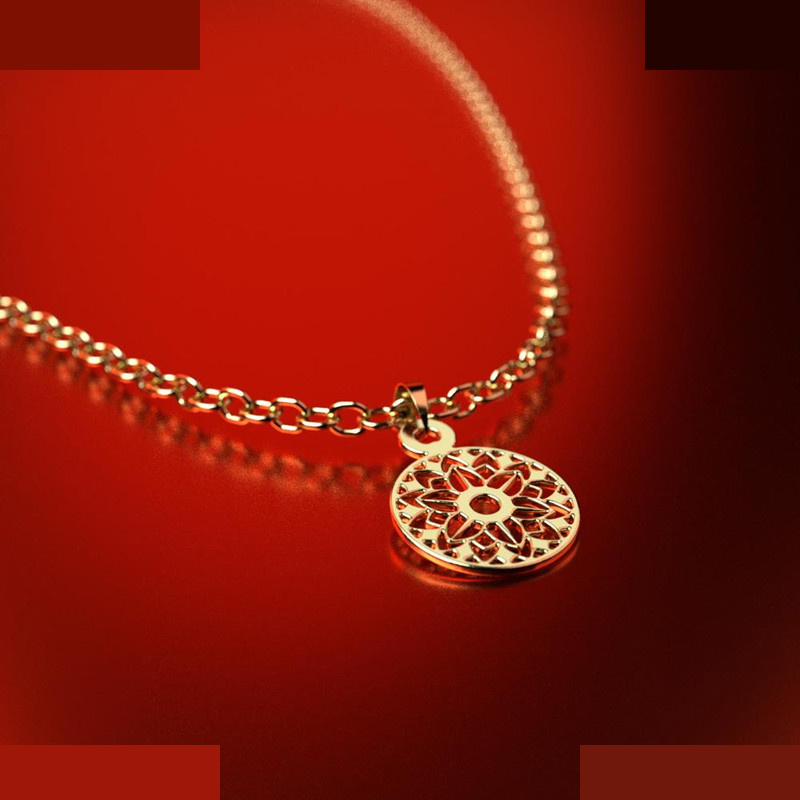 نیم ست طلا 18 عیار زنانه مدوپد مدل دایره کد NA11487