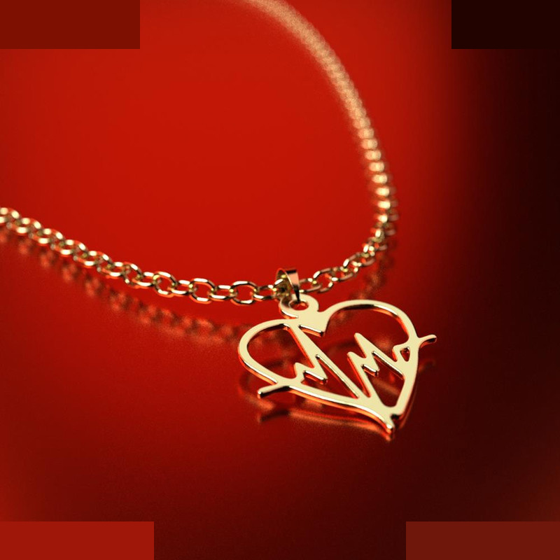 نیم ست طلا 18 عیار زنانه مدوپد مدل قلب و نبض کد NA11704