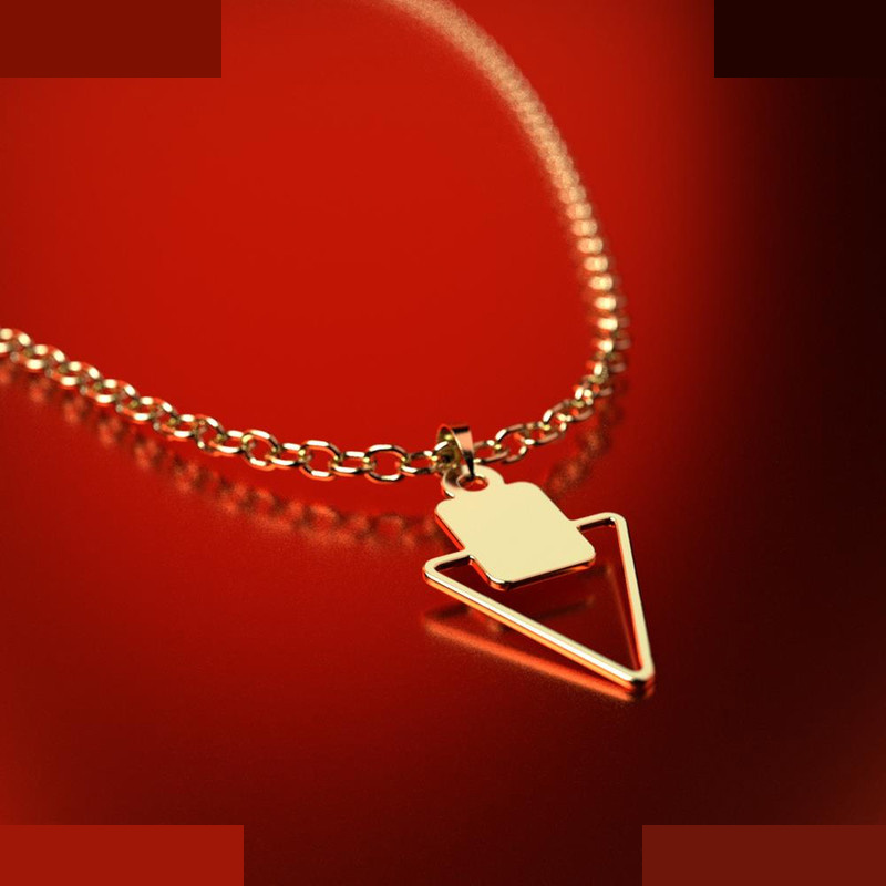 نیم ست طلا 18 عیار زنانه مدوپد مدل مثلث کد NA11807