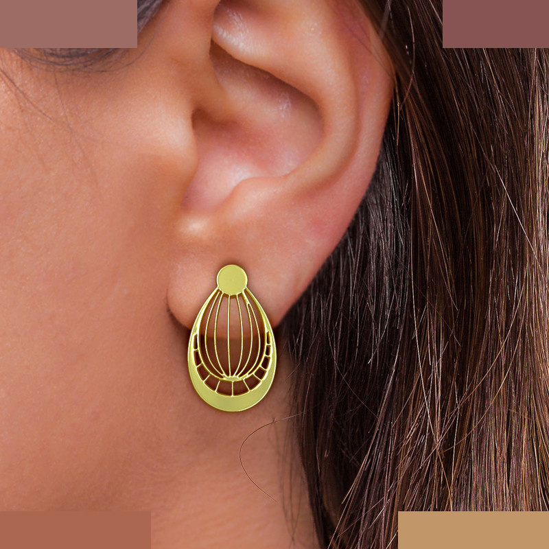 گوشواره طلا 18 عیار زنانه مدوپد مدل اشک کد GA1-10073