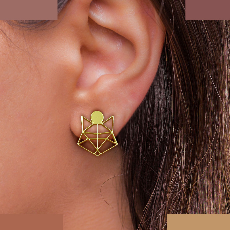 گوشواره طلا 18 عیار زنانه مدوپد مدل گرگ هندسی کد GA1-10191 گوشواره طلا 18 عیار زنانه مدوپد مدل گرگ هندسی کد GA1-10191