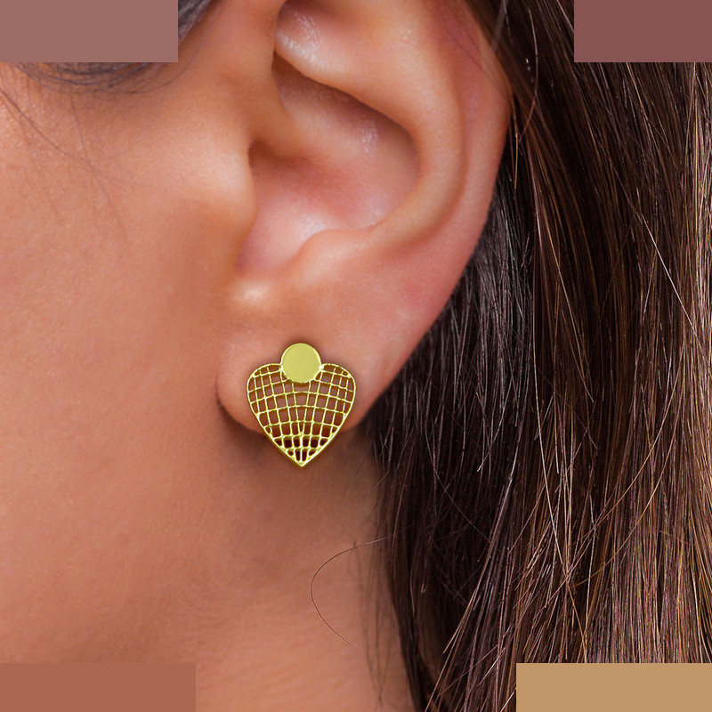 گوشواره طلا 18 عیار زنانه مدوپد مدل قلب کد GA1-10294 گوشواره طلا 18 عیار زنانه مدوپد مدل قلب کد GA1-10294