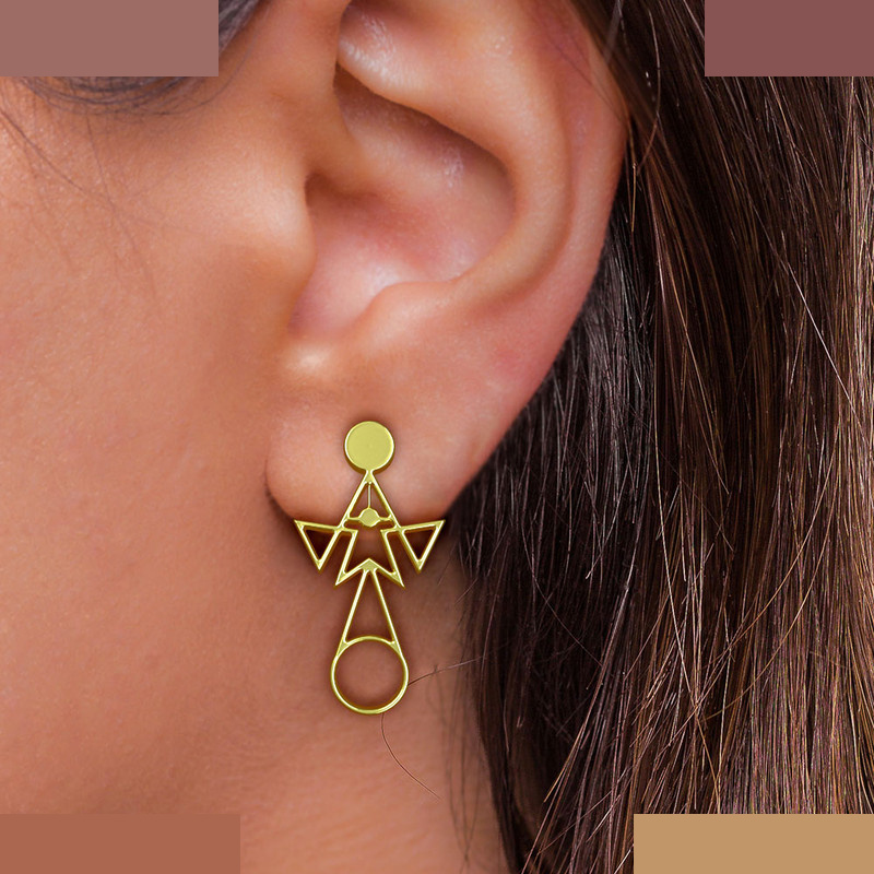 گوشواره طلا 18 عیار زنانه مدوپد مدل هندسی کد GA1-10330 گوشواره طلا 18 عیار زنانه مدوپد مدل هندسی کد GA1-10330