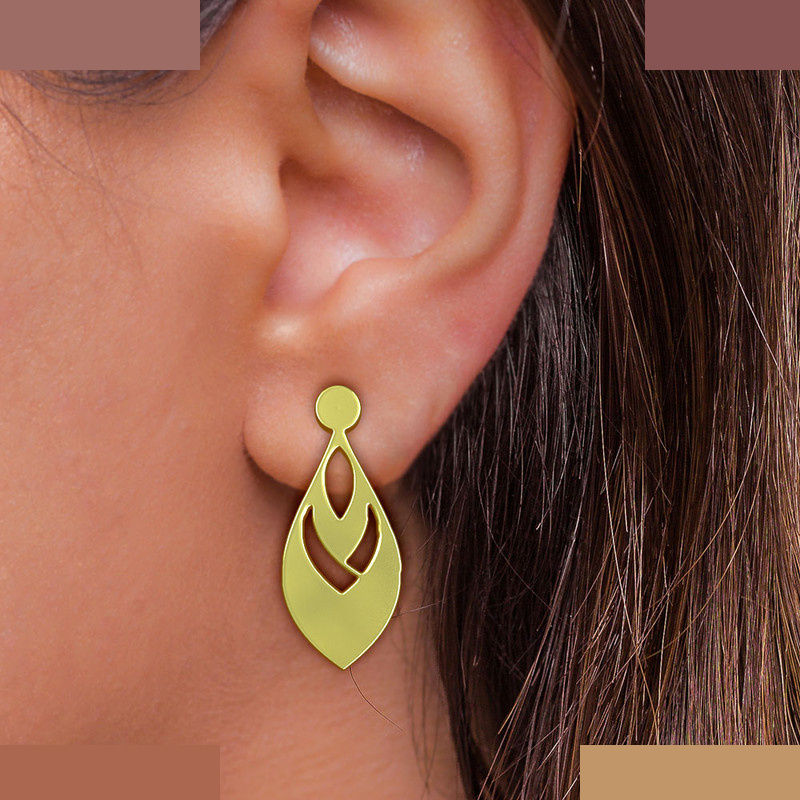 گوشواره طلا 18 عیار زنانه مدوپد مدل اشک کد GA1-10500