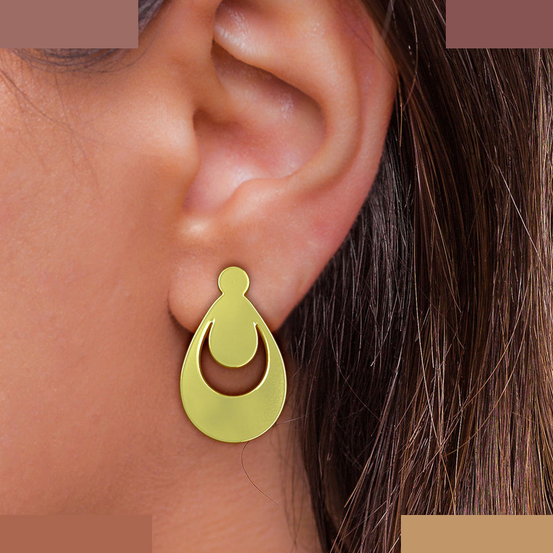 گوشواره طلا 18 عیار زنانه مدوپد مدل اشک کد GA1-10662