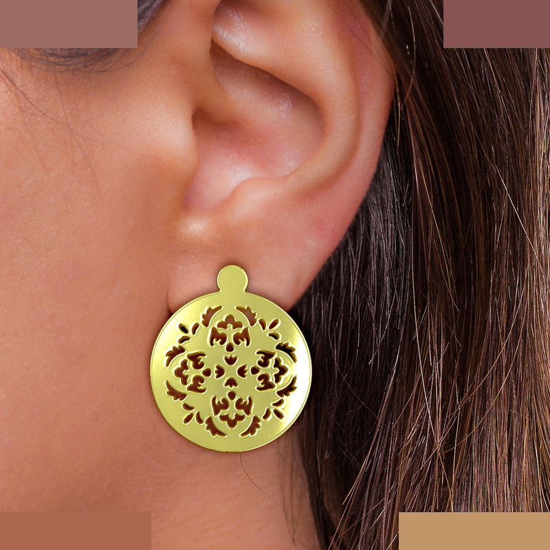 گوشواره طلا 18 عیار زنانه مدوپد مدل دایره کد GA1-10721 گوشواره طلا 18 عیار زنانه مدوپد مدل دایره کد GA1-10721