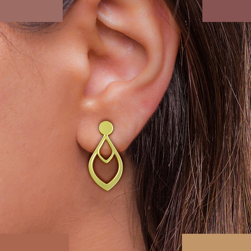 گوشواره طلا 18 عیار زنانه مدوپد مدل اشک کد GA1-10725