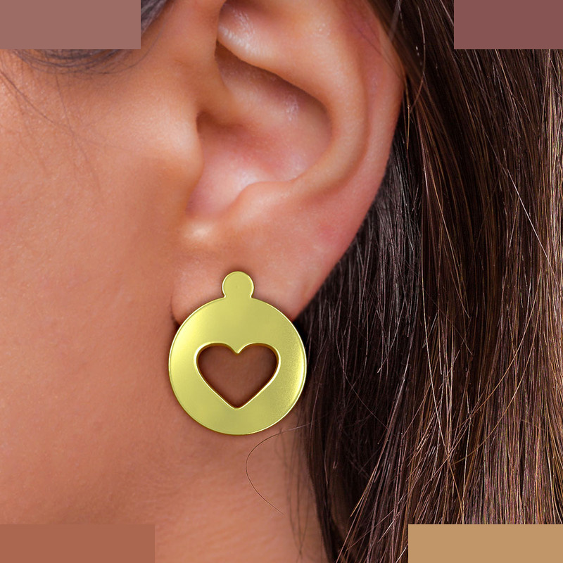 گوشواره طلا 18 عیار زنانه مدوپد مدل قلب کد GA1-10730 گوشواره طلا 18 عیار زنانه مدوپد مدل قلب کد GA1-10730