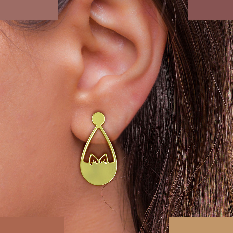 گوشواره طلا 18 عیار زنانه مدوپد مدل اشک کد GA1-10734