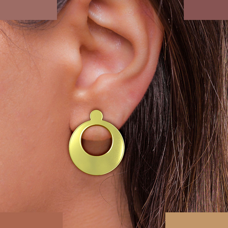 گوشواره طلا 18 عیار زنانه مدوپد مدل دایره کد GA1-10758