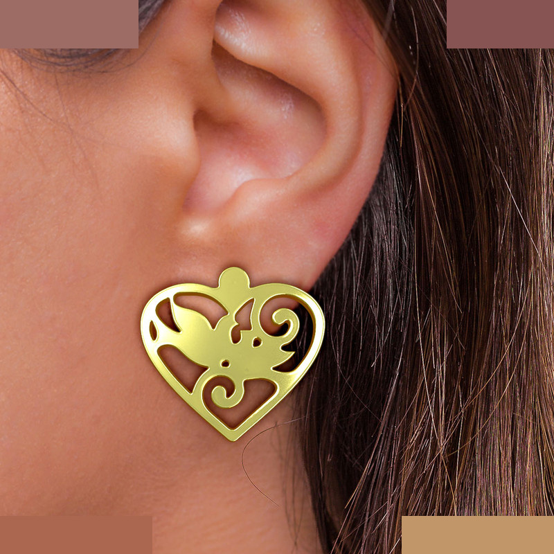 گوشواره طلا 18 عیار زنانه مدوپد مدل قلب کد GA1-11046 گوشواره طلا 18 عیار زنانه مدوپد مدل قلب کد GA1-11046