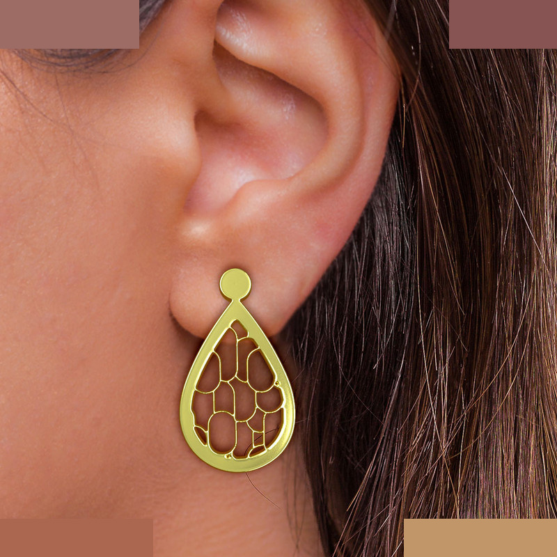 گوشواره طلا 18 عیار زنانه مدوپد مدل اشک کد GA1-11229