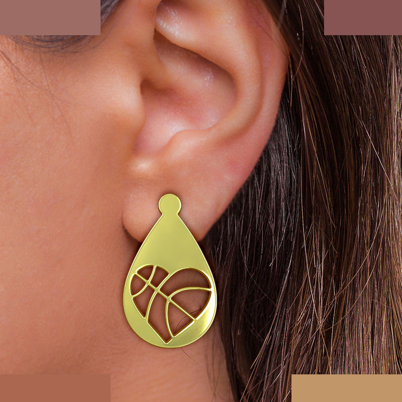 گوشواره طلا 18 عیار زنانه مدوپد مدل قلب کد GA1-11252