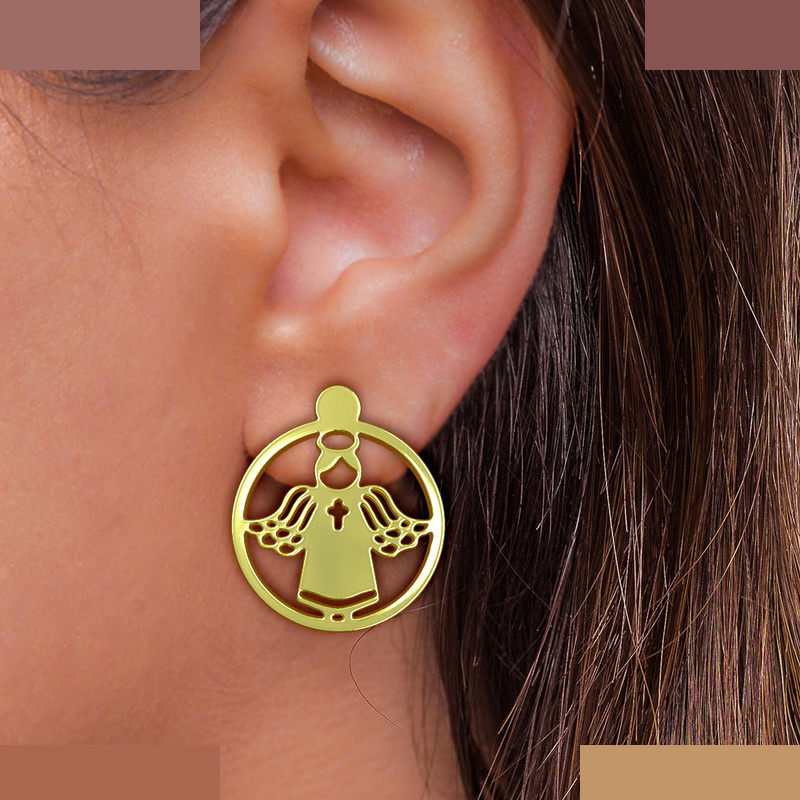 گوشواره طلا 18 عیار زنانه مدوپد مدل فرشته کد GA1-11353 گوشواره طلا 18 عیار زنانه مدوپد مدل فرشته کد GA1-11353