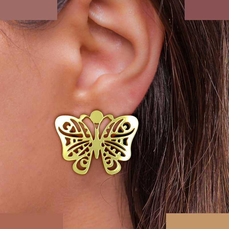 گوشواره طلا 18 عیار زنانه مدوپد مدل پروانه کد GA1-11356 گوشواره طلا 18 عیار زنانه مدوپد مدل پروانه کد GA1-11356