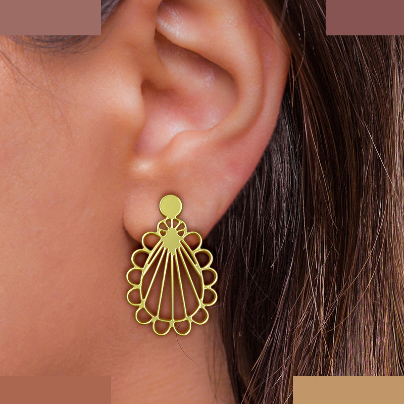 گوشواره طلا 18 عیار زنانه مدوپد مدل هندسی کد GA1-11358 گوشواره طلا 18 عیار زنانه مدوپد مدل هندسی کد GA1-11358