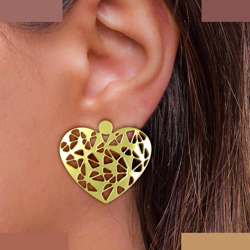 گوشواره طلا 18 عیار زنانه مدوپد مدل قلب کد GA1-11391 گوشواره طلا 18 عیار زنانه مدوپد مدل قلب کد GA1-11391