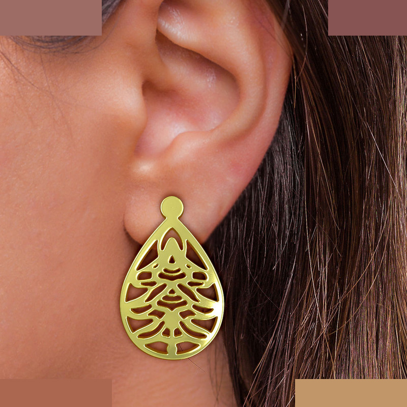 گوشواره طلا 18 عیار زنانه مدوپد مدل درخت کد GA1-11403 گوشواره طلا 18 عیار زنانه مدوپد مدل درخت کد GA1-11403